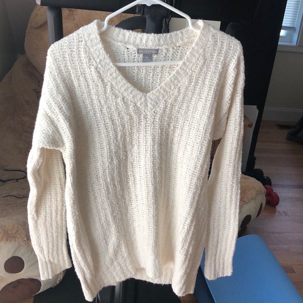 Falls Creek White Knit Sweater